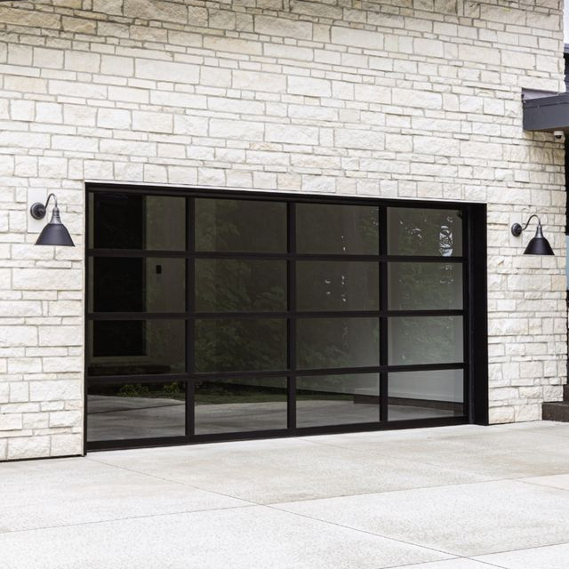 Porte de garage sectionnelle en verre à vue complète